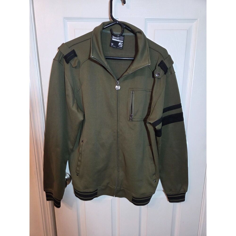 ​Southpole Men's Track Jacket Size M Olive Green Full Zip Y2K Streetwear Vintage